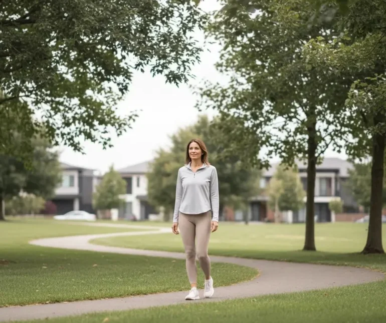 Spending time in nature as a natural way to feel calmer and reduce daily stress.