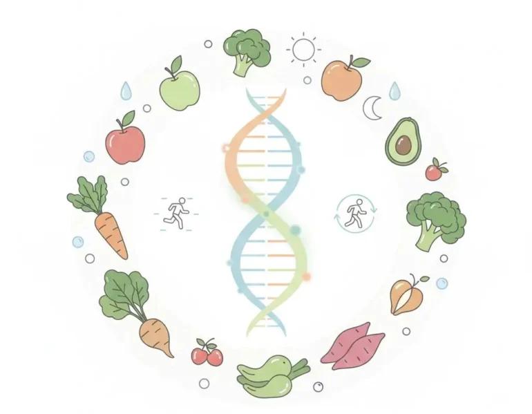 Simple illustration explaining metabolism and natural lifestyle support.