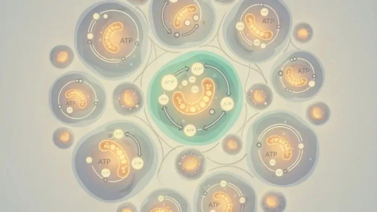 Diagram illustrating how mitochondria produce cellular energy with NAD support