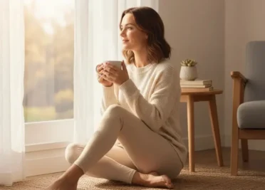 Person feeling low on energy during a calm morning moment