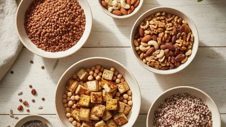 protein foods weight loss with lentils, chickpeas, tofu, and seeds