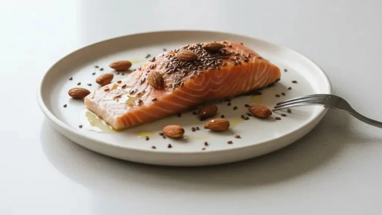 foods with healthy fats for safe weight loss including salmon and olive oil