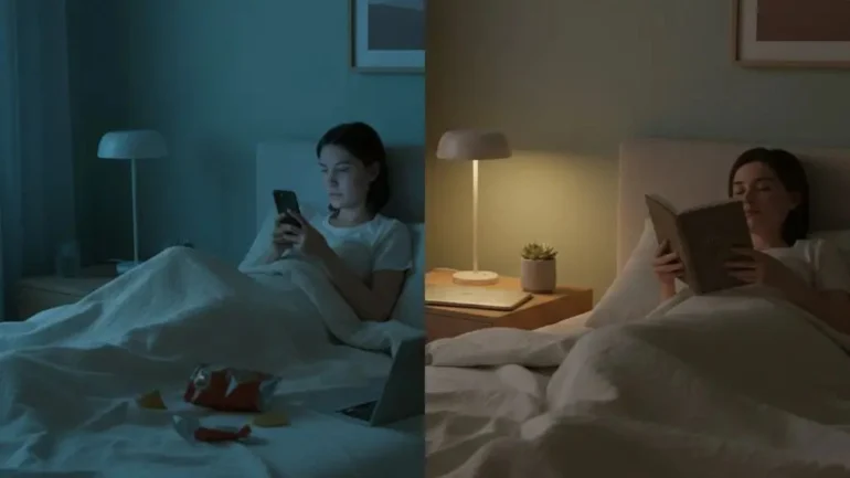 evenening habits metabolism comparison between late-night habits and healthy sleep routine