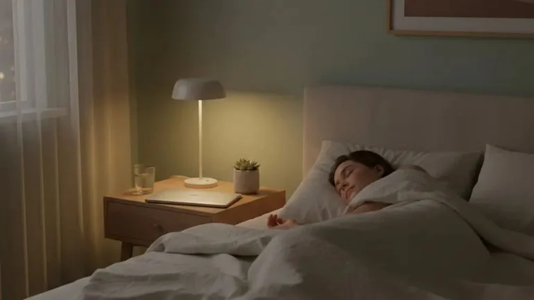 evening habits metabolism illustration showing healthy nighttime routine for better sleep and weight balance