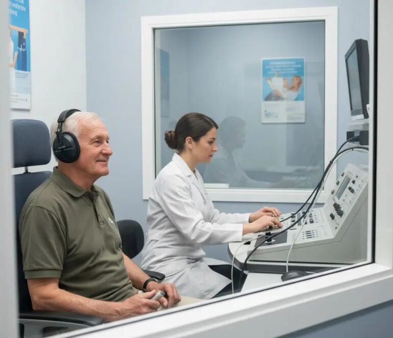 hearing support and ear health concept