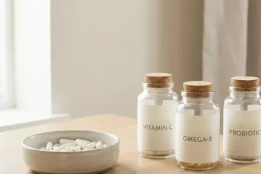 Supplement red flags illustration showing warning signs on supplement labels and ingredient transparency issues