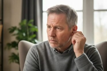 man experiencing early hearing problems